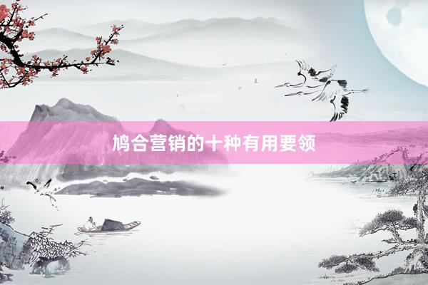 鸠合营销的十种有用要领